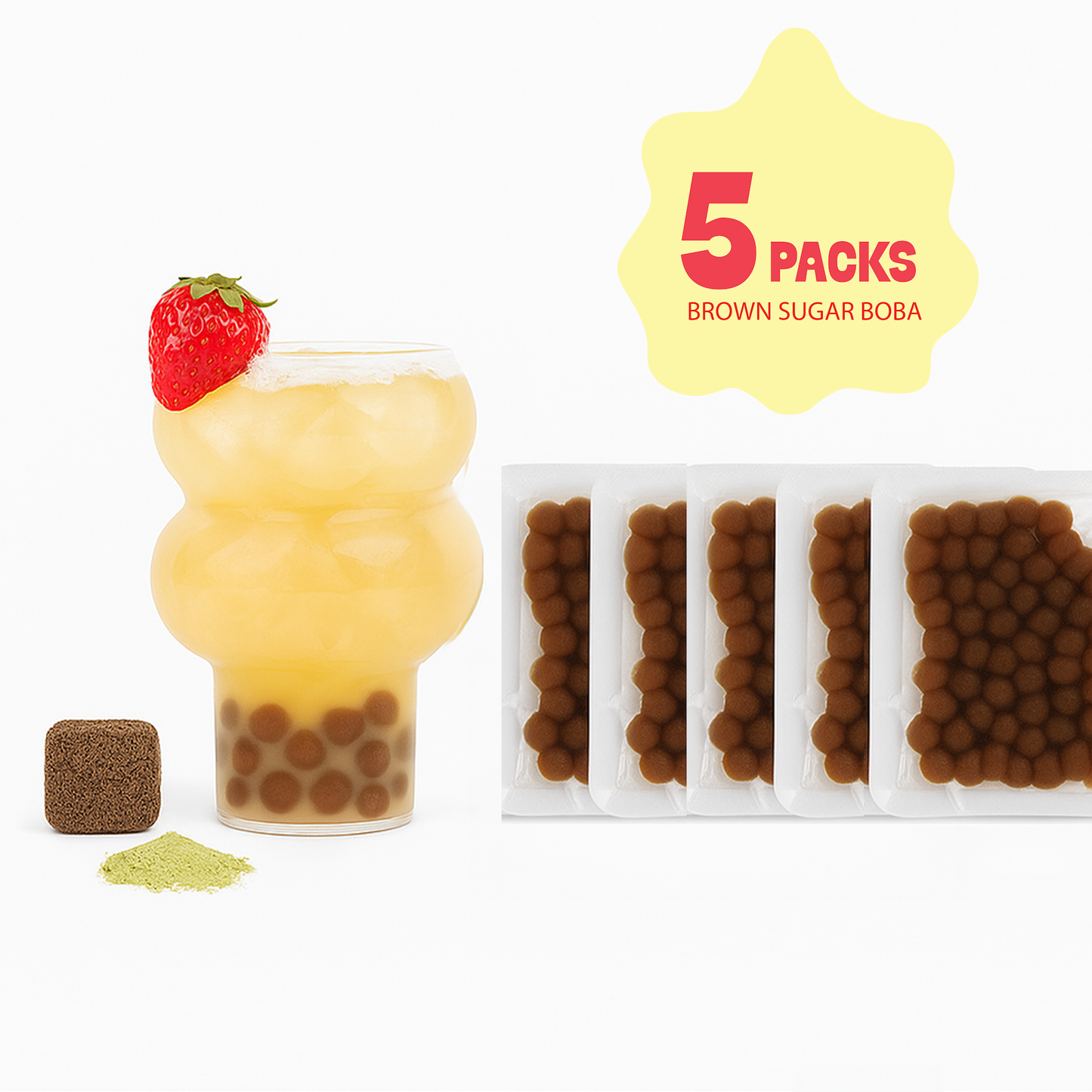 Strawberry Matcha Boba tea