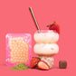 Single Strawberry Matcha + Honey Boba Tea